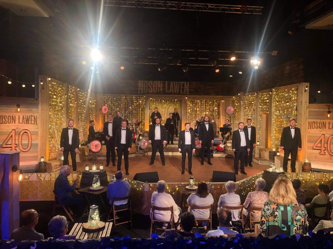 Johns' Boys' performance at a recording of a special birthday episode of Noson Lawen in Aug 2021