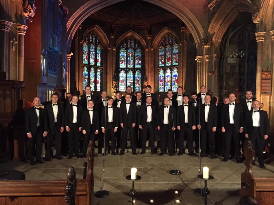 A proud line up at St Mary’s Church in Mold for S4C’s programme ‘Dechrau Canu Dechrau Canmol’ that was broadcast on the 22nd December 2019.